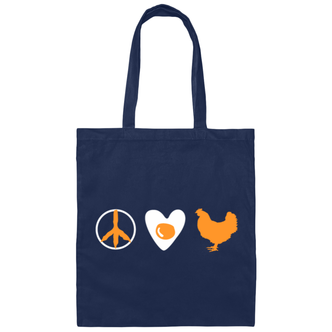 Chicken Peace Love - Free Range Love Canvas Tote Bag