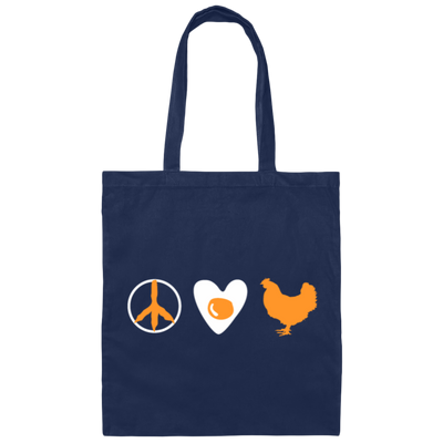 Chicken Peace Love - Free Range Love Canvas Tote Bag