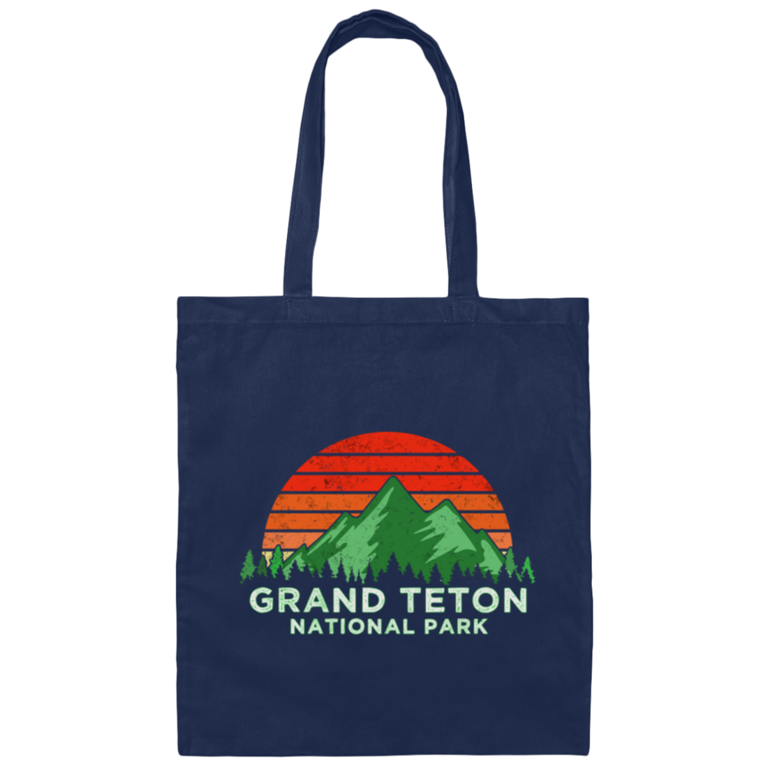 Vintage Grand Teton National Park Souvenir Retro Canvas Tote Bag