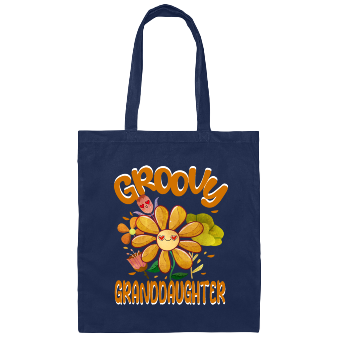Love Sunflower Flower Garden Groovy Granddaughter Canvas Tote Bag