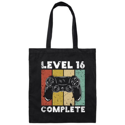 Level 16 Complete, 16th Birthday Gamer Gift, Love Game Gift Canvas Tote Bag
