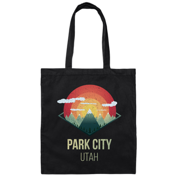 Snowboard Park City Utah Ski Winter Gift, Retro Park City Canvas Tote Bag