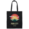 Snowboard Park City Utah Ski Winter Gift, Retro Park City Canvas Tote Bag