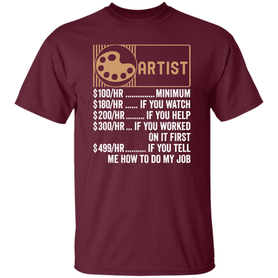 Artist Hourly Rate, Funny Artist, Best Of Artist Unisex T-Shirt