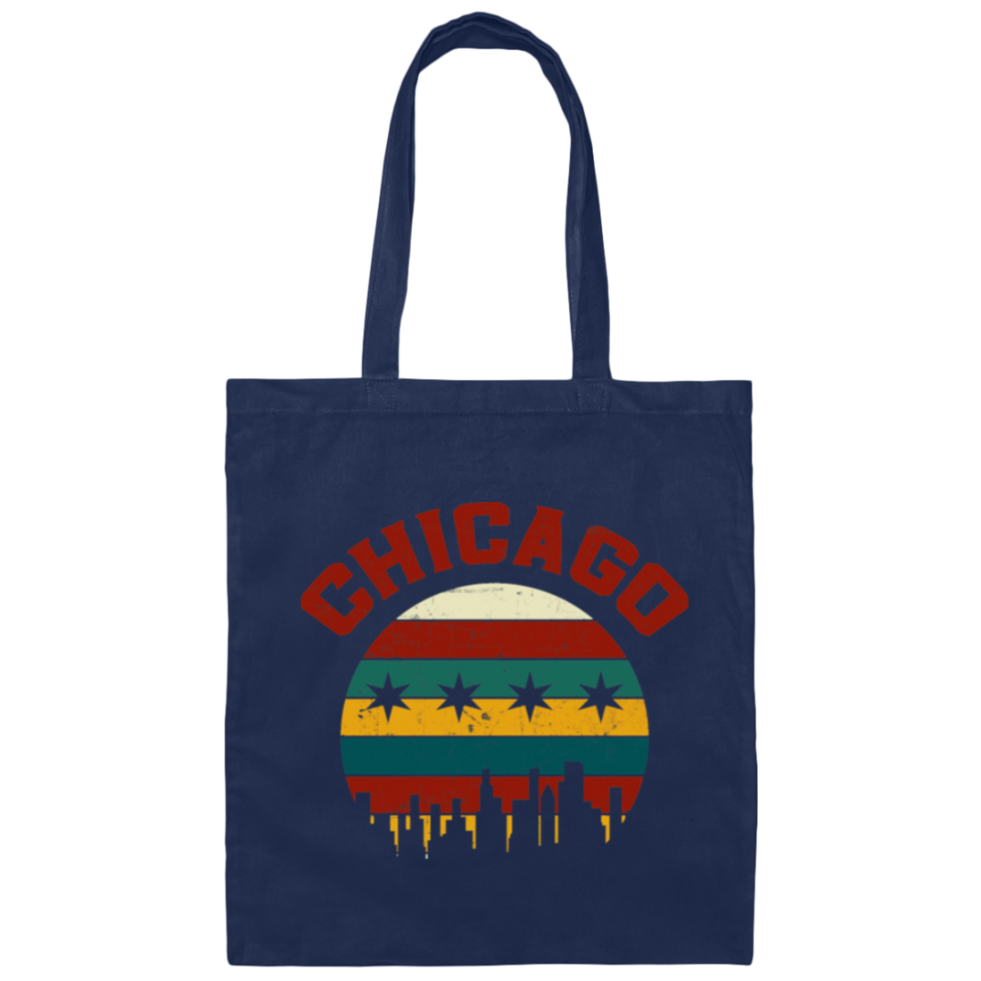 Chicago Skyline, Chicagoan Flag, Retro Chicago, Best Of Chicago Gift Canvas Tote Bag