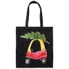 Baby Car Watercolor, Car Bring Xmas Tree, Cute Xmas Car, Merry Christmas, Trendy Chrismas Canvas Tote Bag