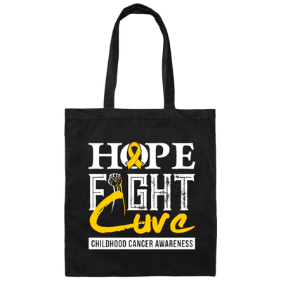 Childhood Cancer Awareness, Hope Fight Cuve, Healing Childhood Canvas Tote Bag