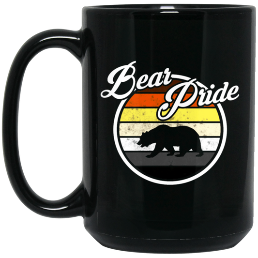 Bear Lover Gift, Bear Pride, Best Retro Bear, Bear Vintage Style Love Black Mug