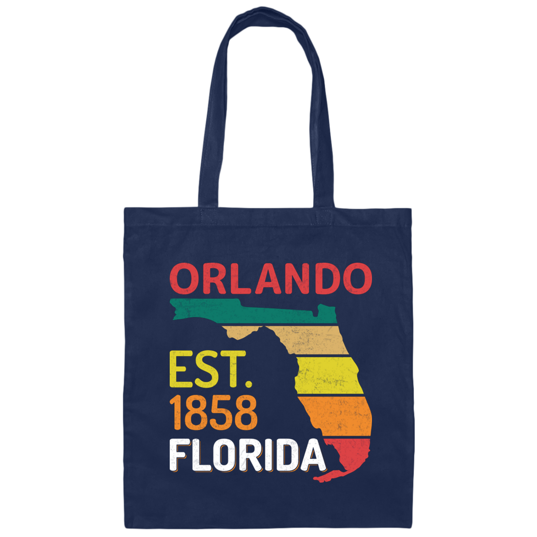 Orlando, Orlando Florida, Established 1858, Retro Orlando Canvas Tote Bag