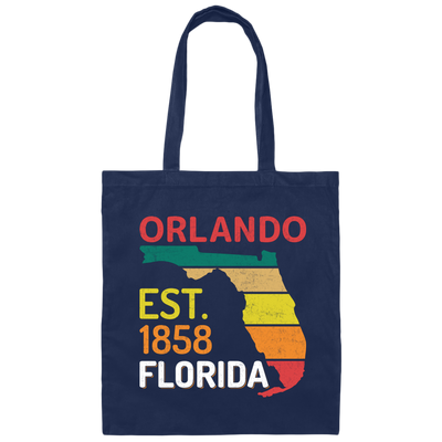 Orlando, Orlando Florida, Established 1858, Retro Orlando Canvas Tote Bag