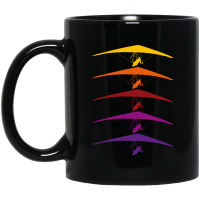 Hang Glider Retro Perfect Gift For Passionate Hang-gliders Kite Tandem Flight Black Mug