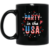 American Party, American Flag, 4th July Anniversary Black Mug