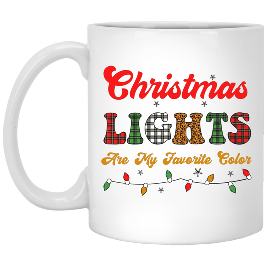 Christmas Lights Are My Favorite Color, Caro Xmas White Mug