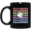 Halloween Party, Ghost Halloween, Groovy Halloween Black Mug