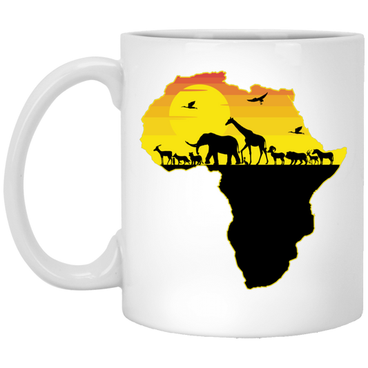 Animal In Africa, Love Animal, Love Africa, Africa Shape White Mug