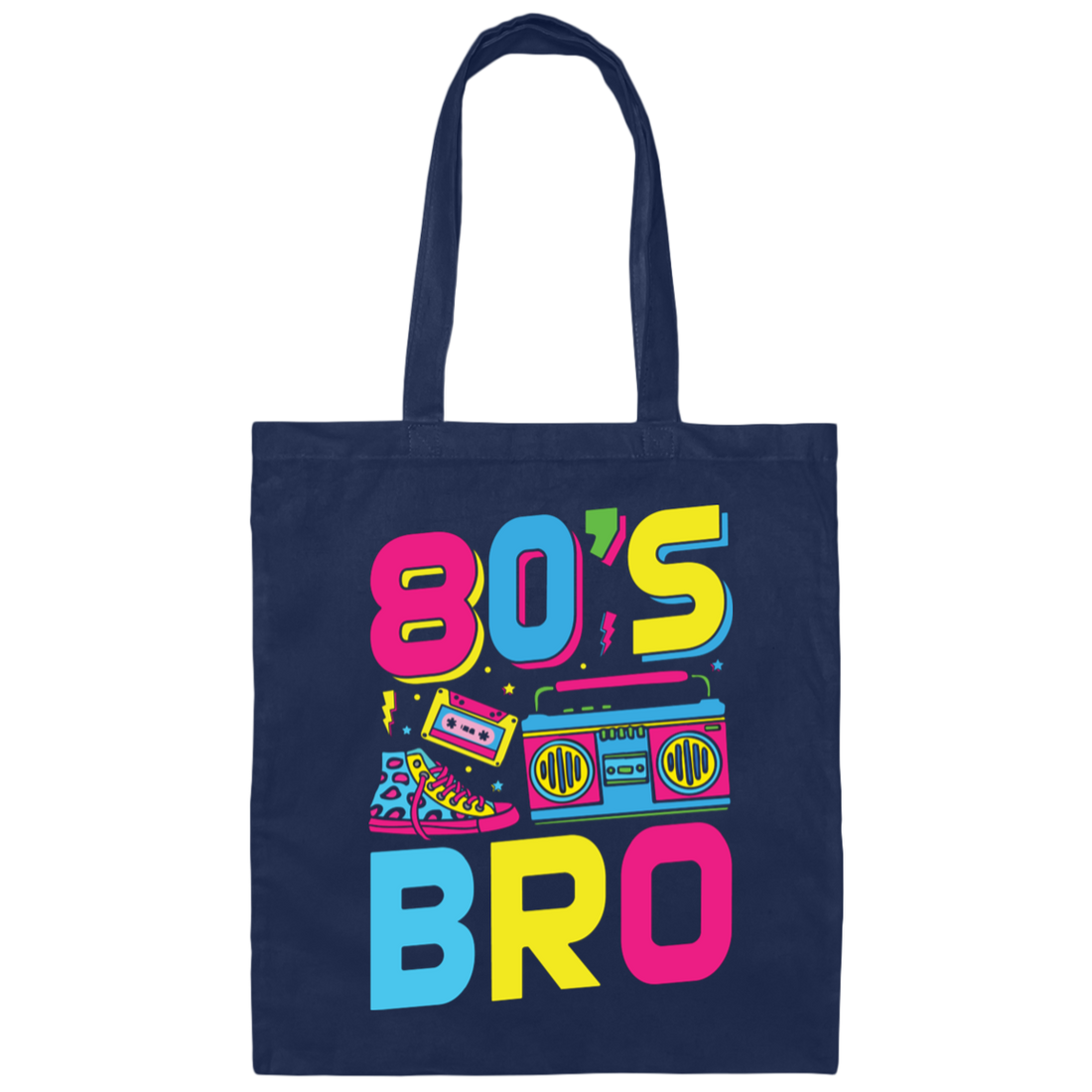 80's Bro, 80s Style, Disco Style, Cassette, Sneakers Canvas Tote Bag