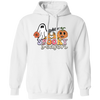 Spooky Season, Groovy Halloween, Boo And Bat Pullover Hoodie