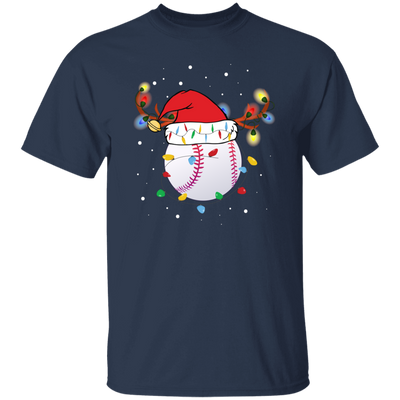 Baseball Christmas, Bright Light Line, Reindeer Xmas Horn, Merry Christmas, Trendy Christmas Unisex T-Shirt