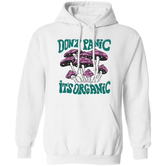 Don't Panic, It's Organic, Mushroom Bushes, Purple Mushrom Pullover Hoodie