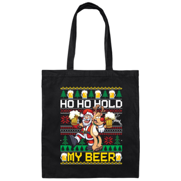 Santa Drinking Beer, Ho Ho Hold, Love Beer, Santa Really Love Beer Canvas Tote Bag