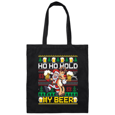 Santa Drinking Beer, Ho Ho Hold, Love Beer, Santa Really Love Beer Canvas Tote Bag