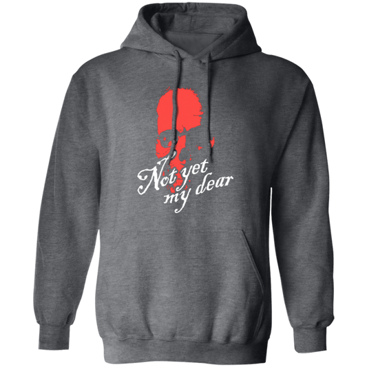 Not Yet My Dear, Red Skull, Waiting For Me, Horror Gift, Funny Skull Gift Pullover Hoodie