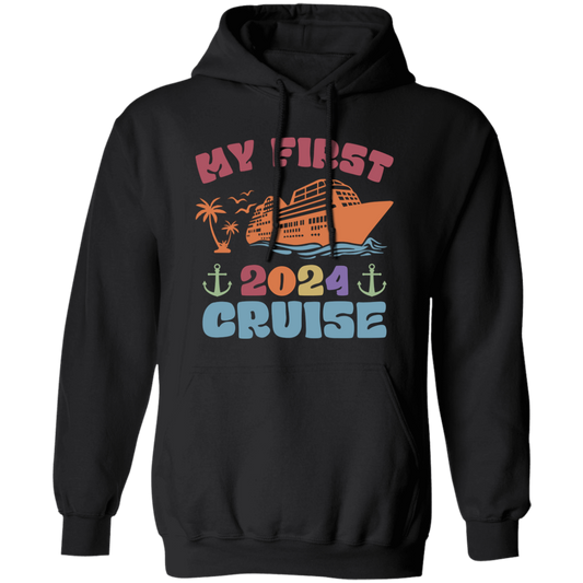 My First 2024 Cruise, Love Boat, Retro Cruise, 2024 Cruise Pullover Hoodie