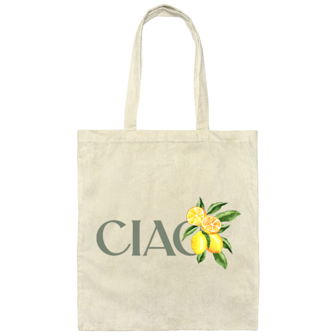 Ciao Lemon, Italian Lemon, Botanical Language, Language Lover, Cottagecore Ciao Canvas Tote Bag