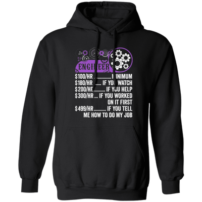 Engineer Hourly Rate, Funny Engineer, Best Of Engineer Pullover Hoodie