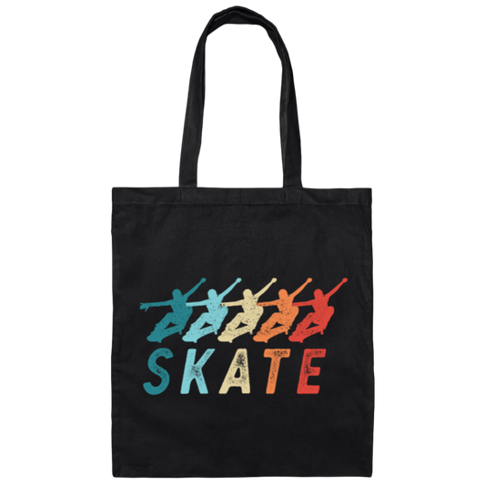 Skate Retro Skateboarding Gift, Skateboard Canvas Tote Bag