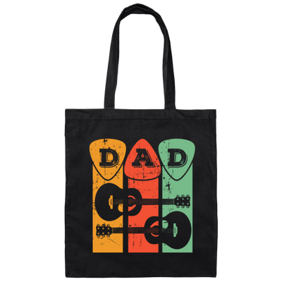 Retro Guitar Pick, Guitarist Gift, Dad Gift Canvas Tote Bag