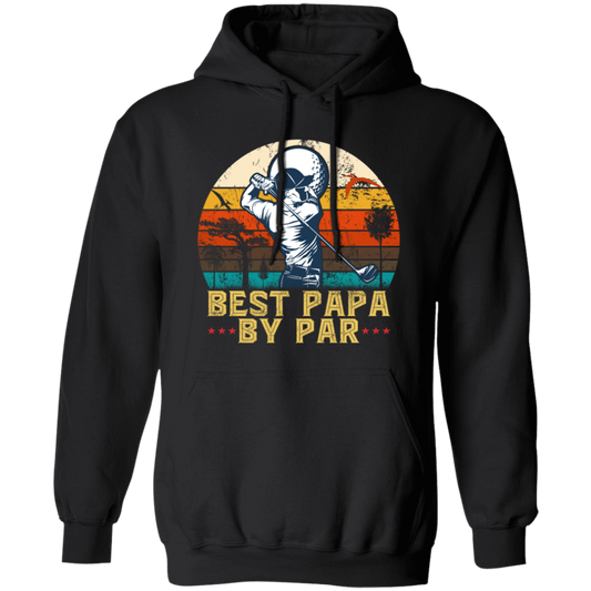 Love Golf, Best Papa By Par, Funny Golf, Retro Golf, Vintage Style Pullover Hoodie