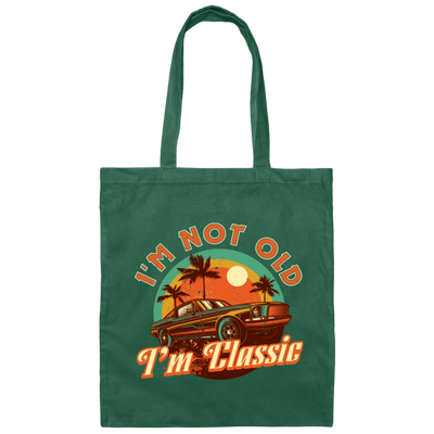 I'm Not Old, I'm Classic, Classic Car, Retro Car Lover Gift Canvas Tote Bag