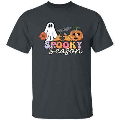 Spooky Season, Groovy Halloween, Boo And Bat Unisex T-Shirt