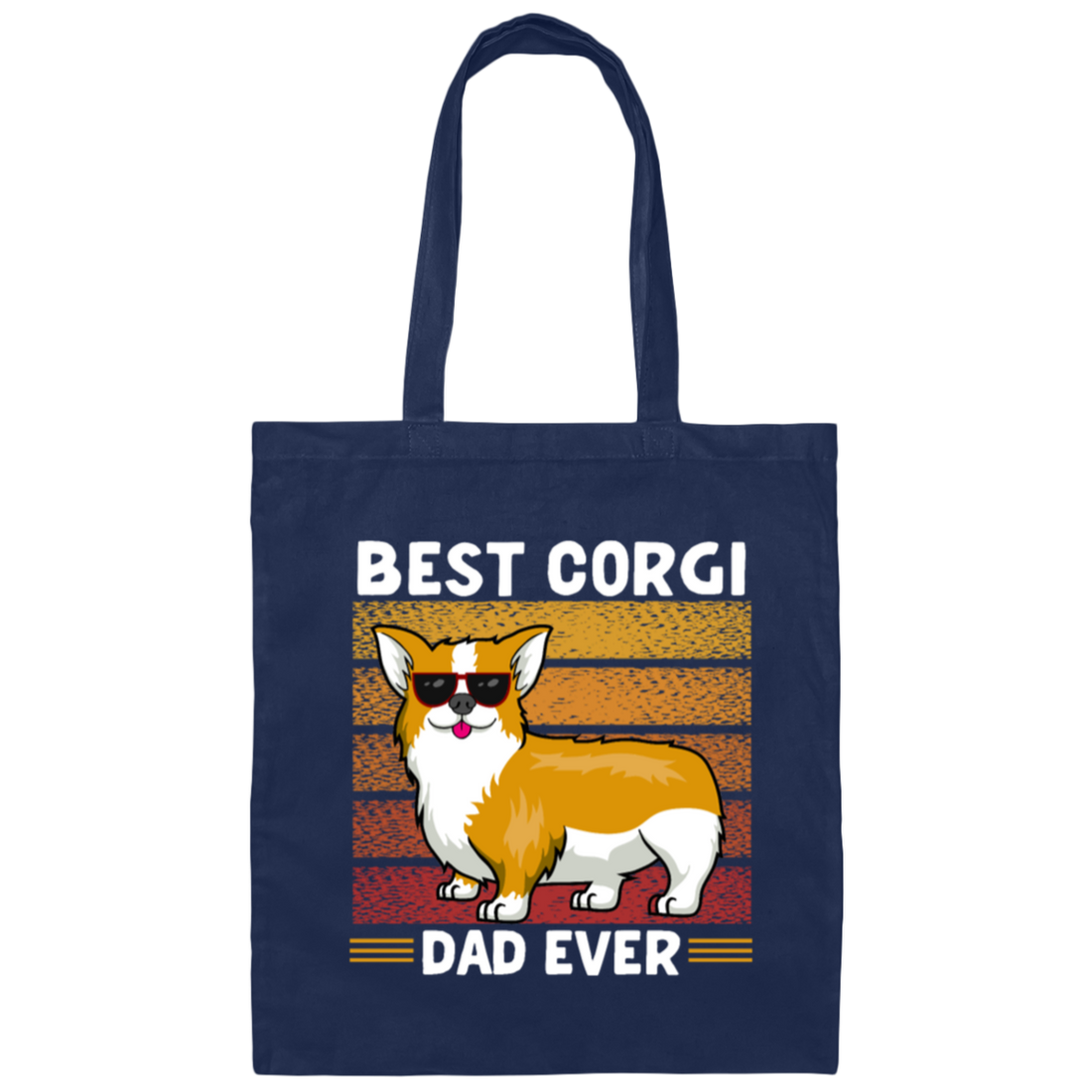 Retro Corgi, Best Corgi Dad Ever, Love Corgi Dog, Best Dog, Dog Dad Gift Canvas Tote Bag