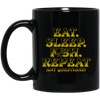 Eat Sleep Fish Repeat, Funny Cool, Fisherman Fish, Love Fishing Gift Black Mug