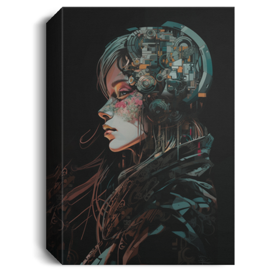 Noir Cybergoth Man, Cel Animation, Cel Shading, Chromatic, Secret Woman Canvas