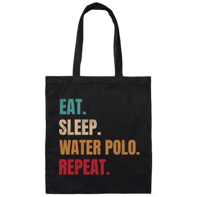 Eat Sleep Water Polo Repeat, Retro Water Polo Player Gift Canvas Tote Bag