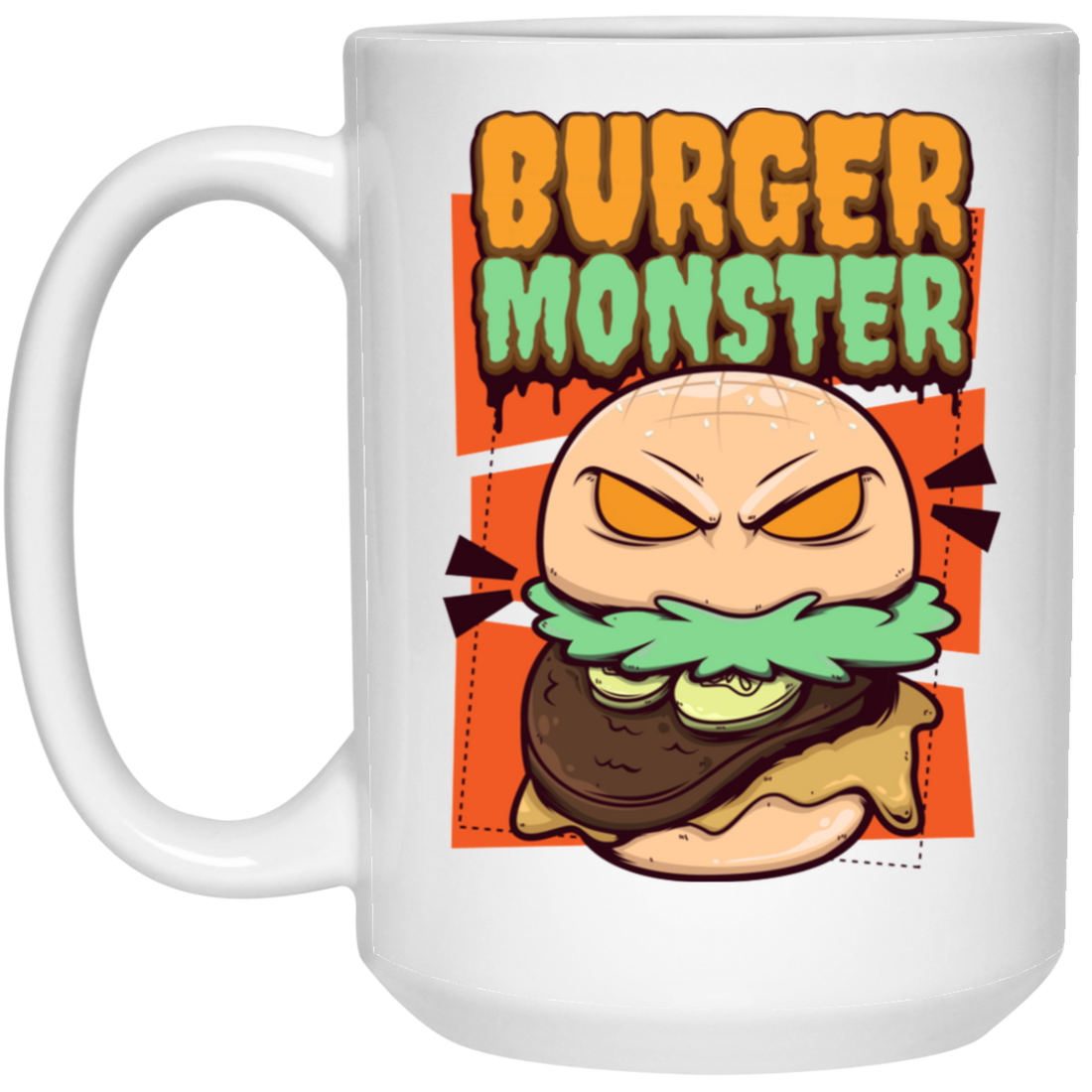 Burger Monster, Love Burger, Baby Angry Burger White Mug