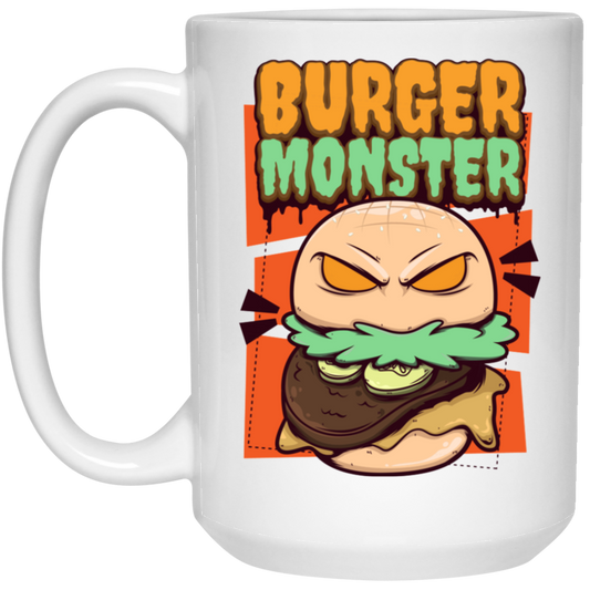 Burger Monster, Love Burger, Baby Angry Burger White Mug