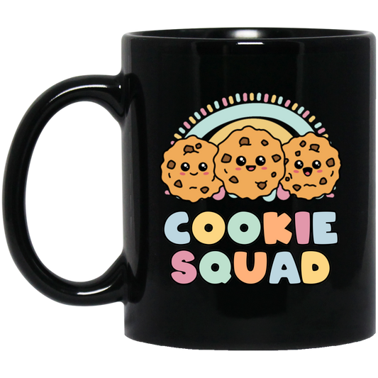 Groovy Cookies, Cookie Squad, Cute Cookie, Funny Cookie Black Mug