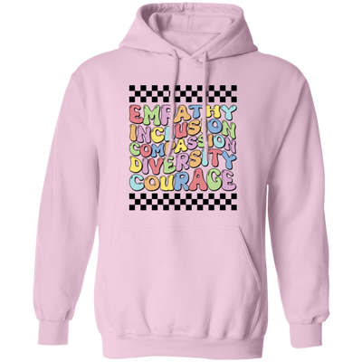 Empathy Inclusion Compassion Diversity Courage, Groovy Style Pullover Hoodie