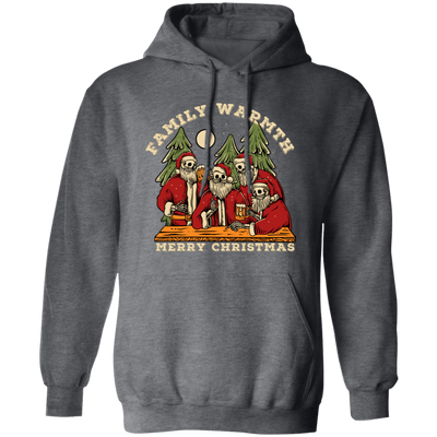 Family Wamth, Merry Christmas, Skeleton Santa Family Pullover Hoodie