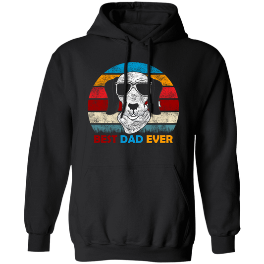 Funny Dog Gift, Retro Sunrise, Retro Tone, Dog Dad Lover Gift Pullover Hoodie