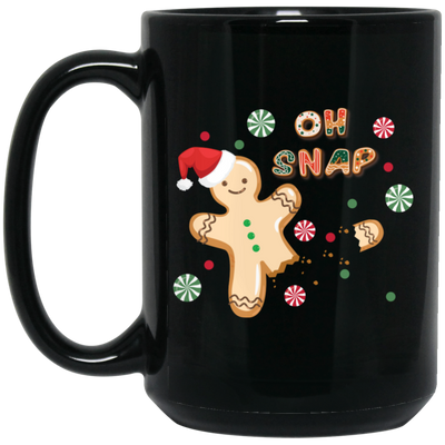 Oh Snap, Cute Gingerbread, Gingerbread Break Down The Leg Black Mug