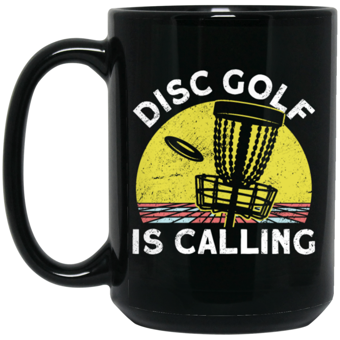 Love This Golf, Disc Golf Is Calling, Retro Golf Player Gift Black Mug