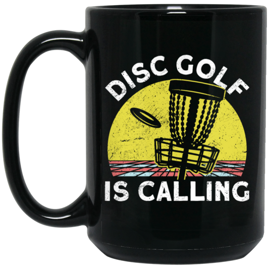 Love This Golf, Disc Golf Is Calling, Retro Golf Player Gift Black Mug