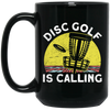 Love This Golf, Disc Golf Is Calling, Retro Golf Player Gift Black Mug