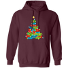 Christmas Tree Made From Gift Box, Xmas Light Line, Merry Christmas, Trendy Christmas Pullover Hoodie