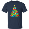 Christmas Tree Made From Gift Box, Xmas Light Line, Merry Christmas, Trendy Christmas Unisex T-Shirt